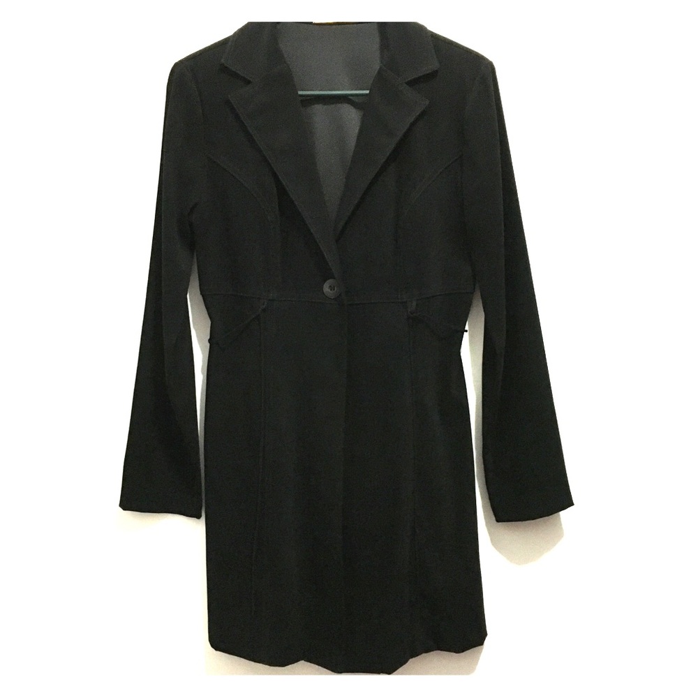Forever 21 Women’s Black Formal Long Thin Coat Jacket